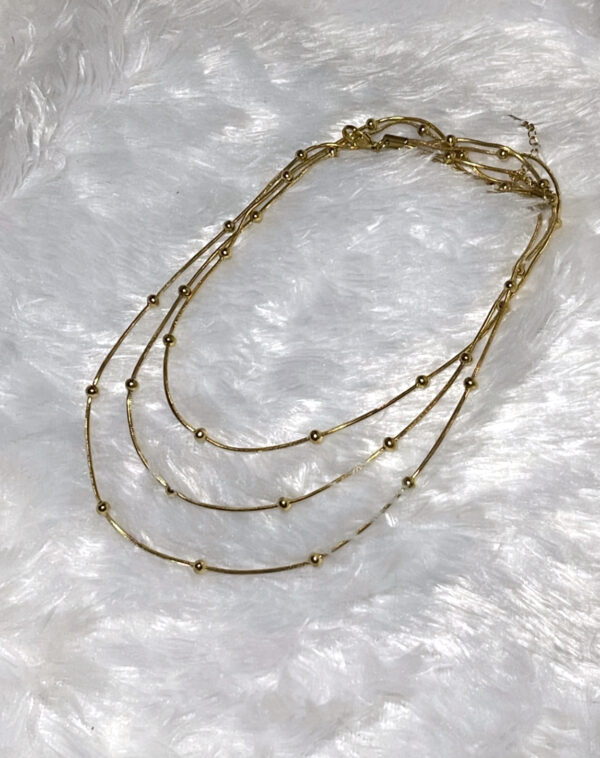 Three Layer Ball Chain Necklace